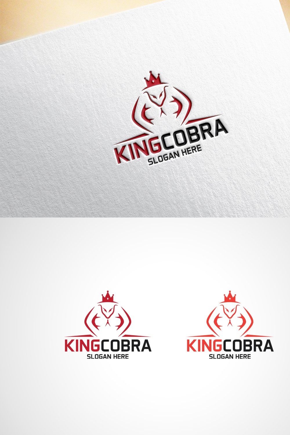 King Cobra Logo Template pinterest preview image.