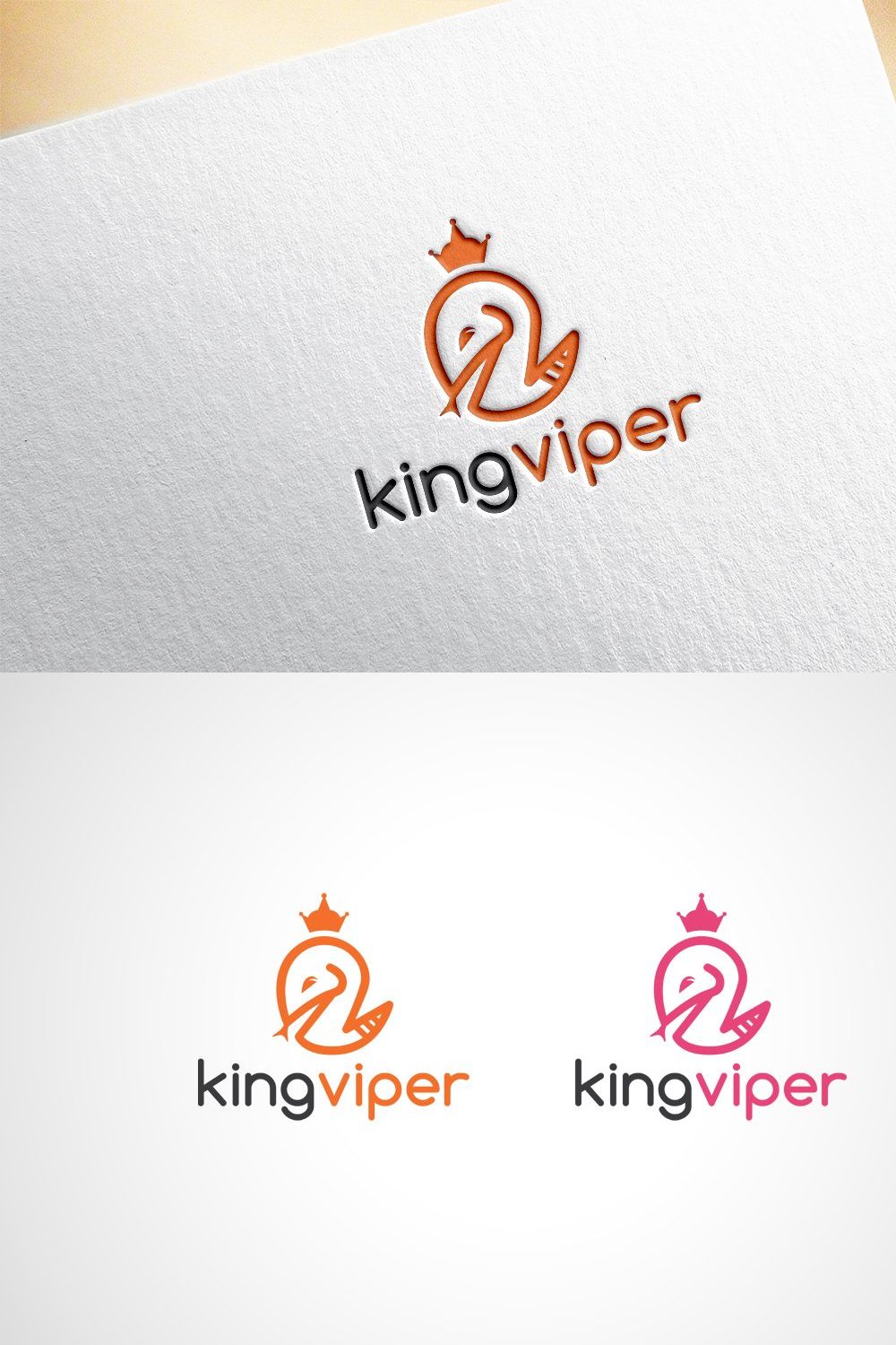 King Viper Logo Template pinterest preview image.