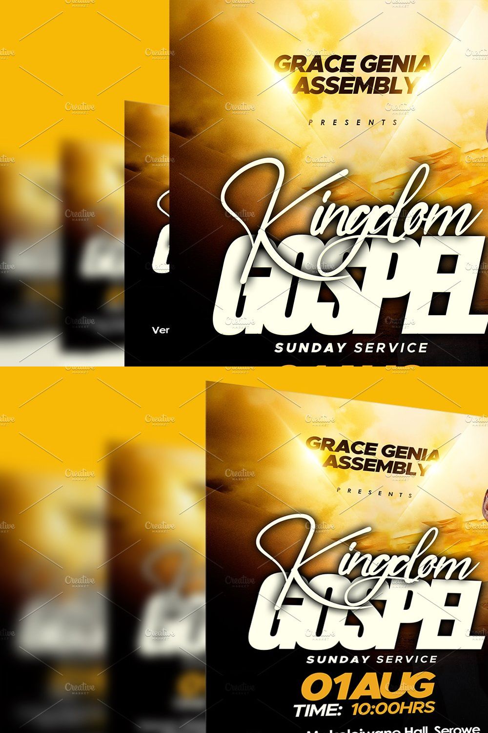 Kingdom gospel church flyer pinterest preview image.