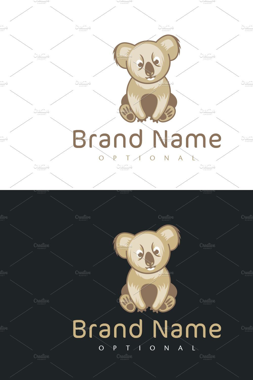 Koala Character Custom Logo pinterest preview image.