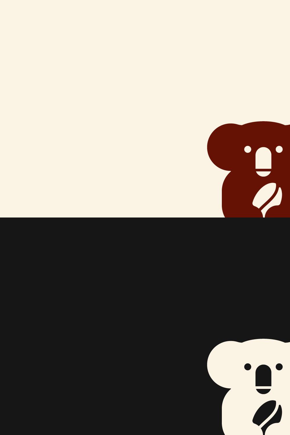 Koala coffee bean logo vector icon pinterest preview image.
