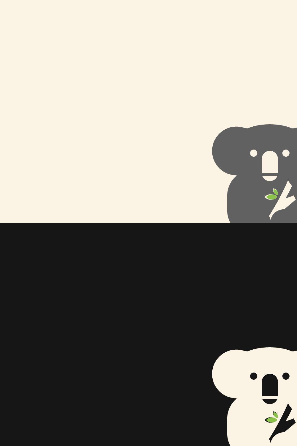 Koala logo icon design vector pinterest preview image.