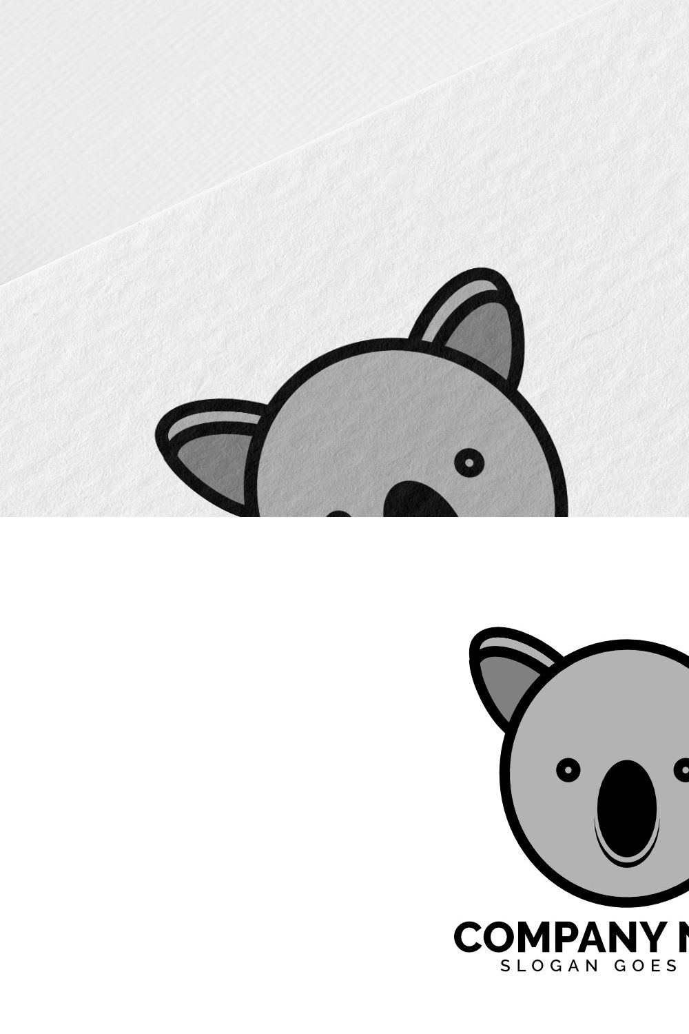 koala logo template pinterest preview image.