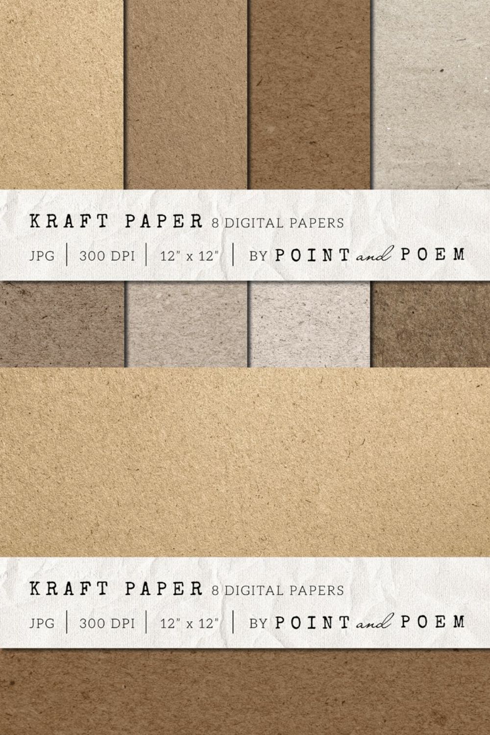 Kraft Paper Texture Pack pinterest preview image.