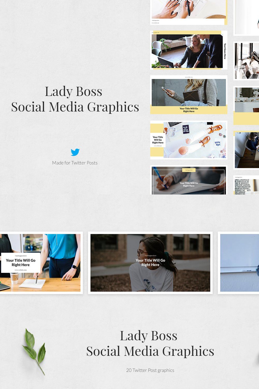 Lady Boss Twitter Posts pinterest preview image.