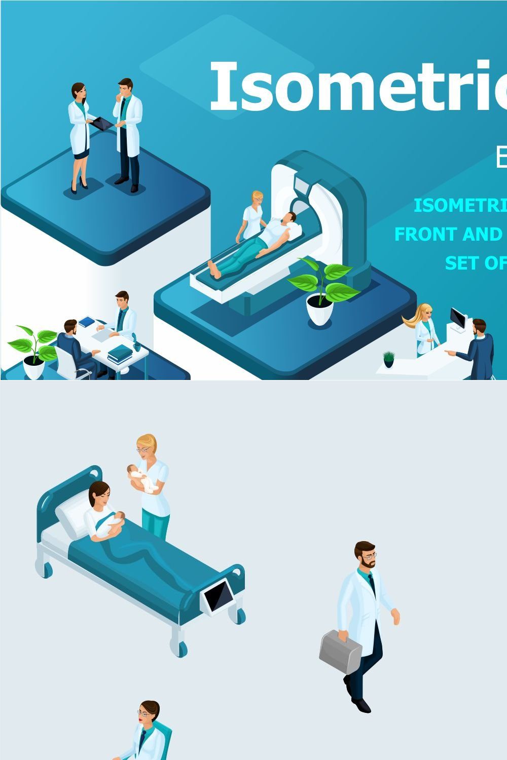 Large Kit Isometric Medical Center pinterest preview image.