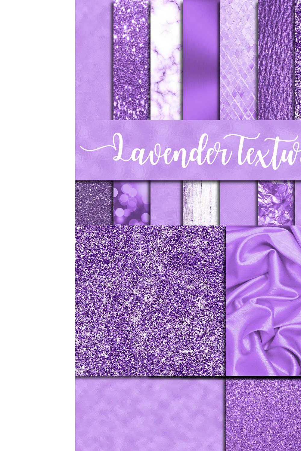 Lavender Textures Digital Paper pinterest preview image.