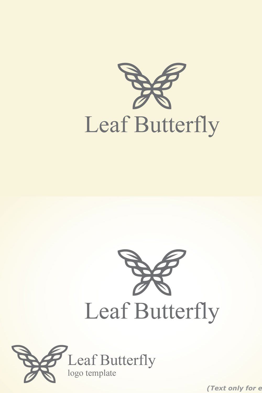 Leaf Butterfly Logo Template pinterest preview image.