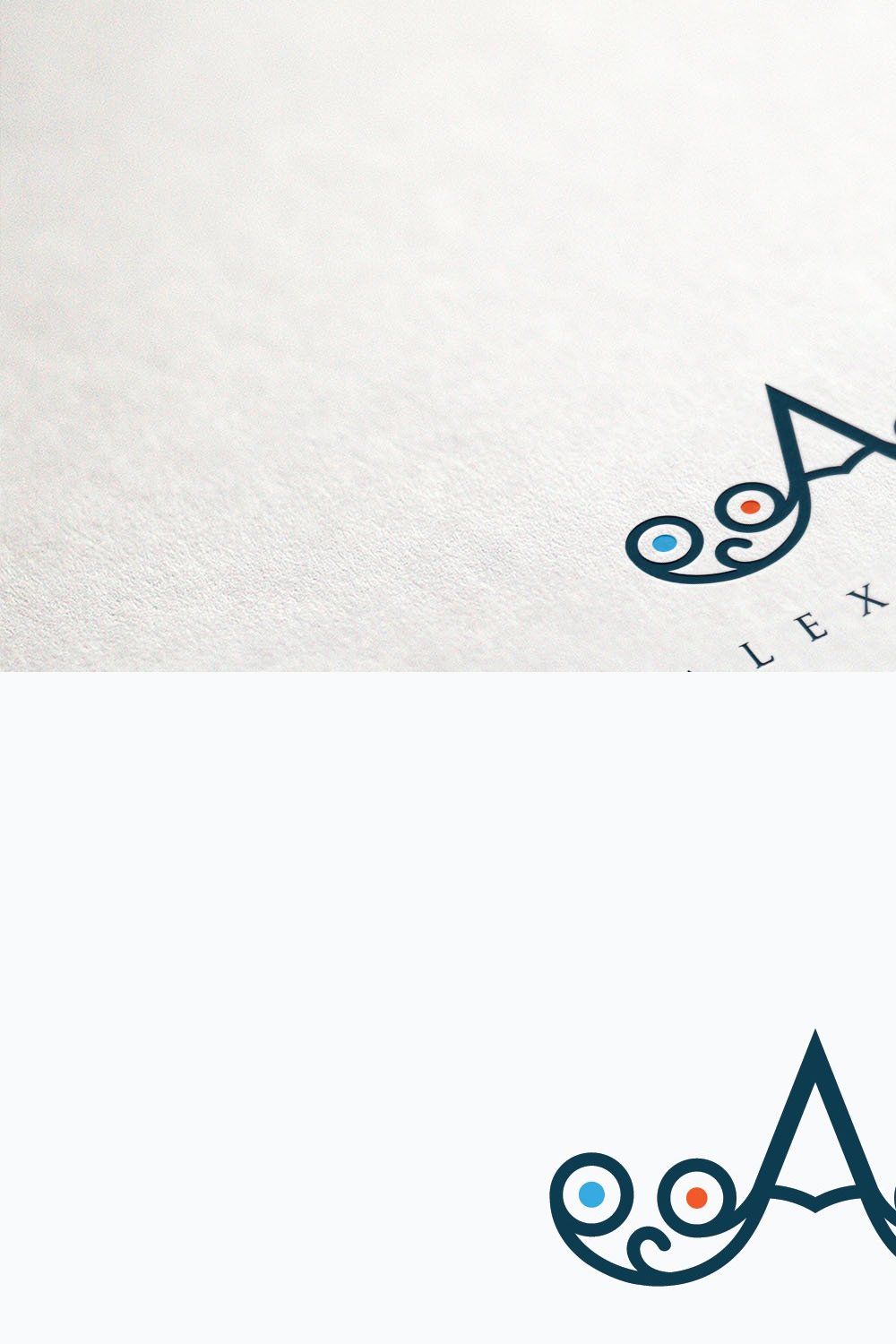 Letter A Peacock Logo pinterest preview image.