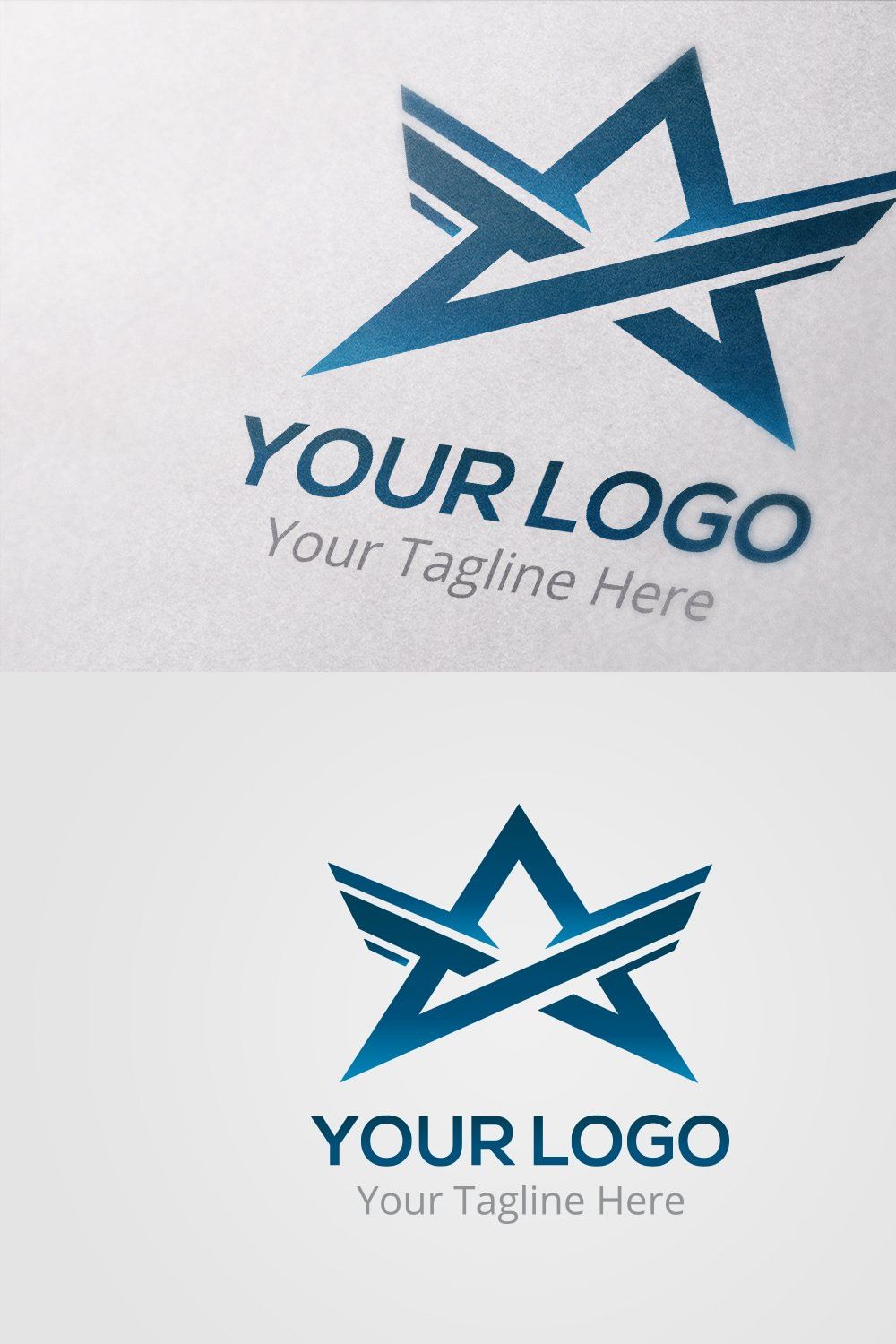 Letter A Star Logo Template pinterest preview image.