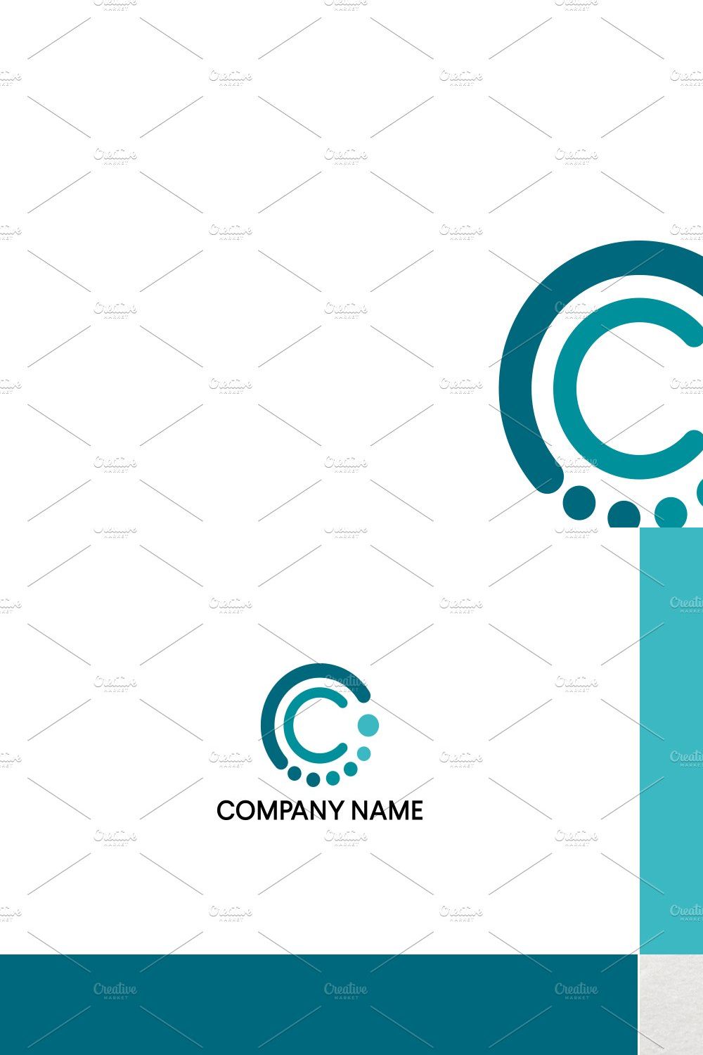 Letter C logo design pinterest preview image.
