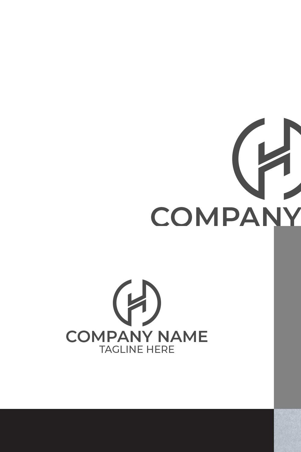 Letter H Logo Design pinterest preview image.