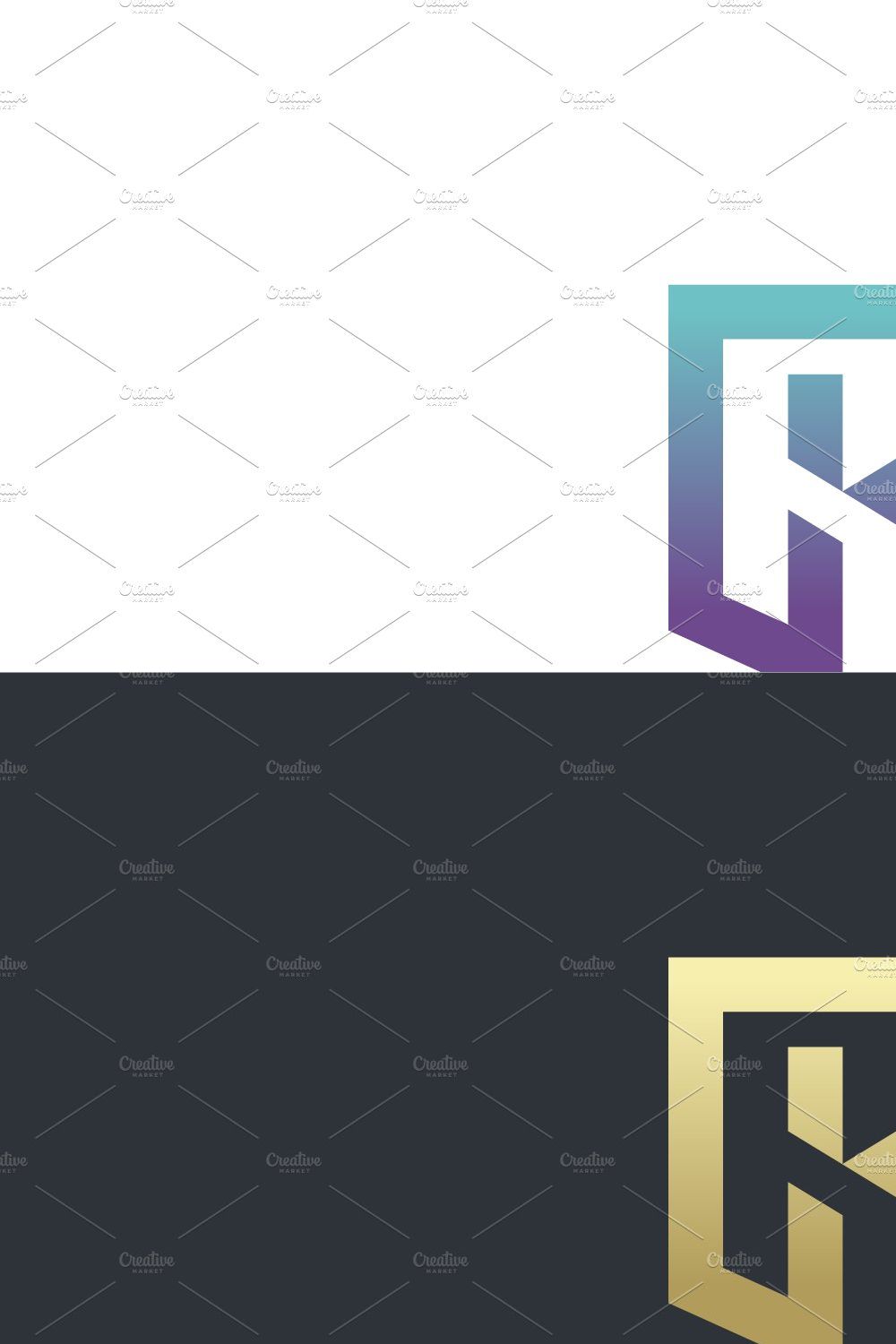 Letter R logo template. pinterest preview image.