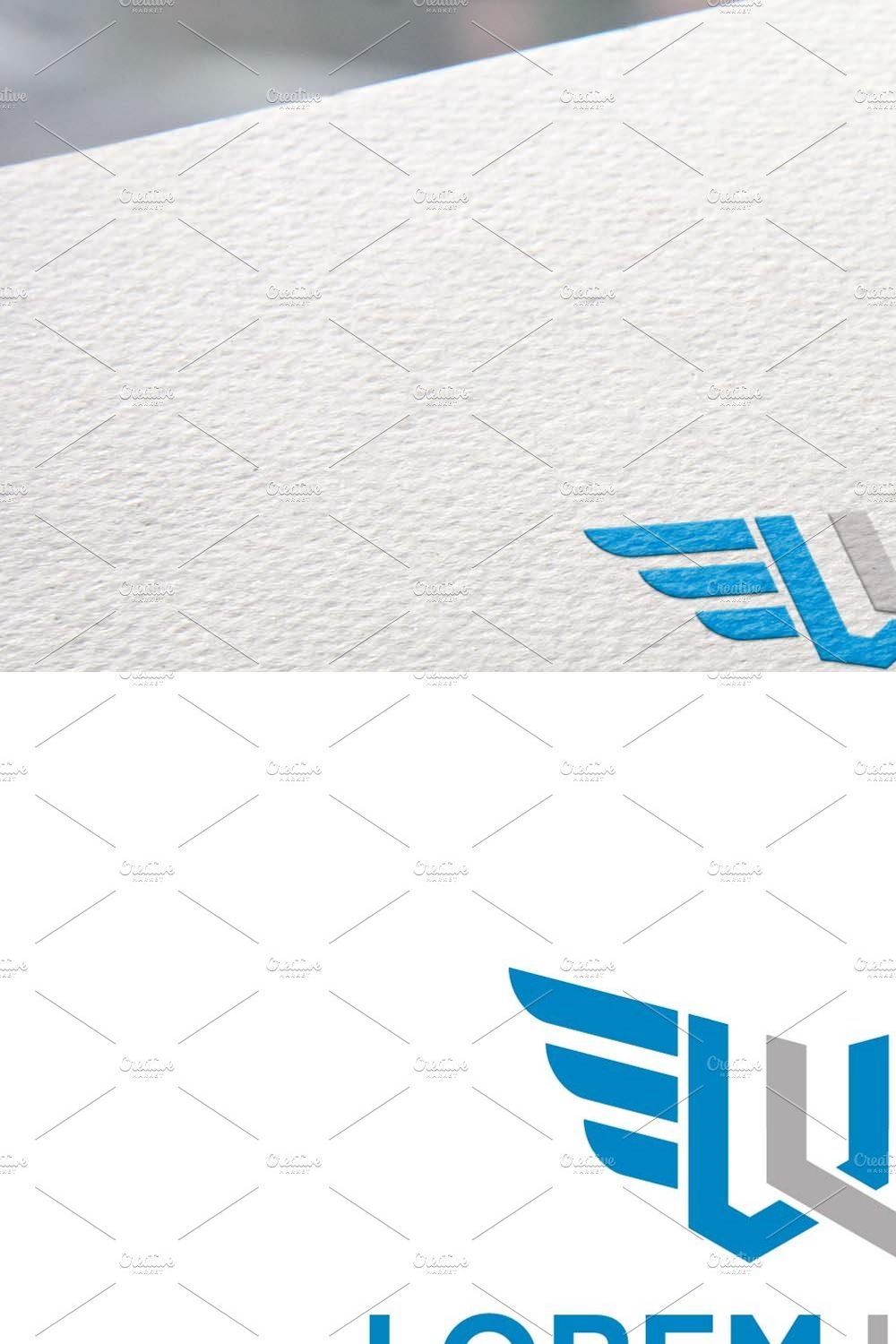Letter W, worldwide wings logo pinterest preview image.