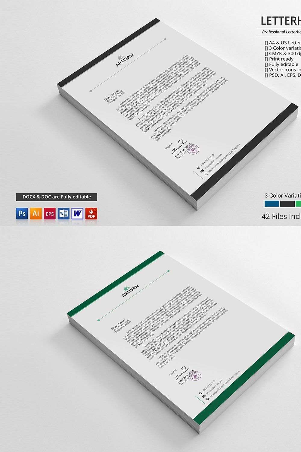 Letterhead pinterest preview image.