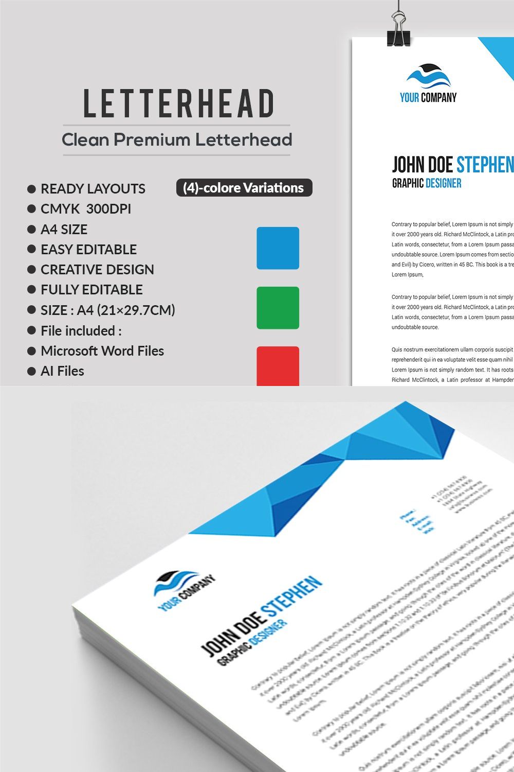 Letterhead pinterest preview image.