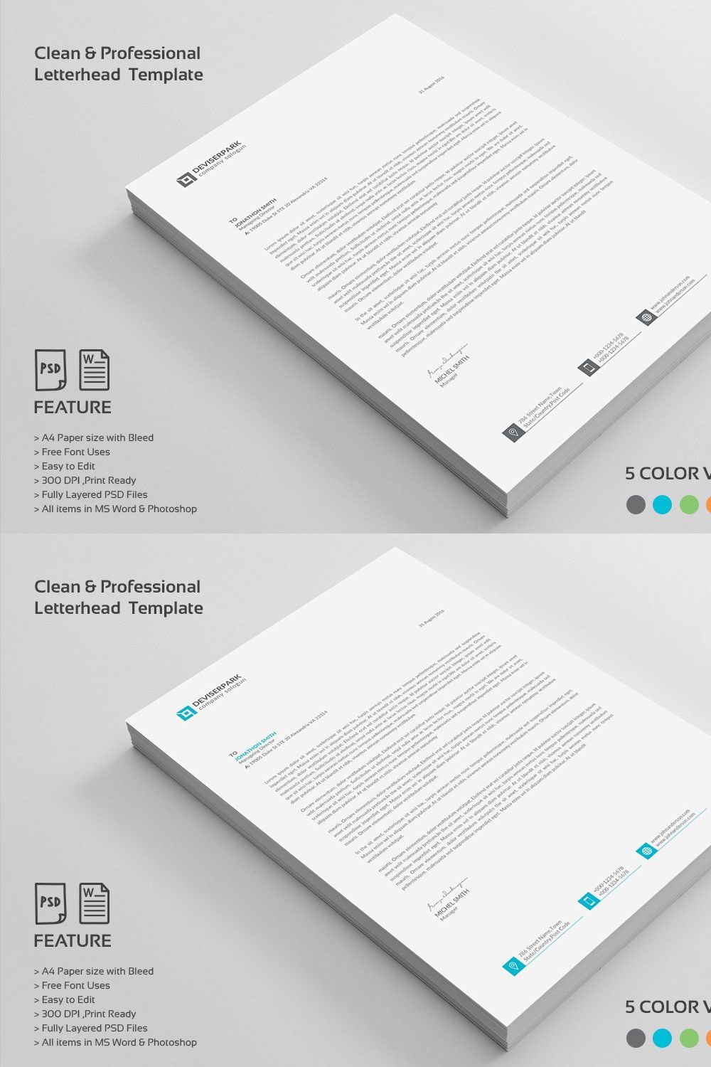 Letterhead pinterest preview image.