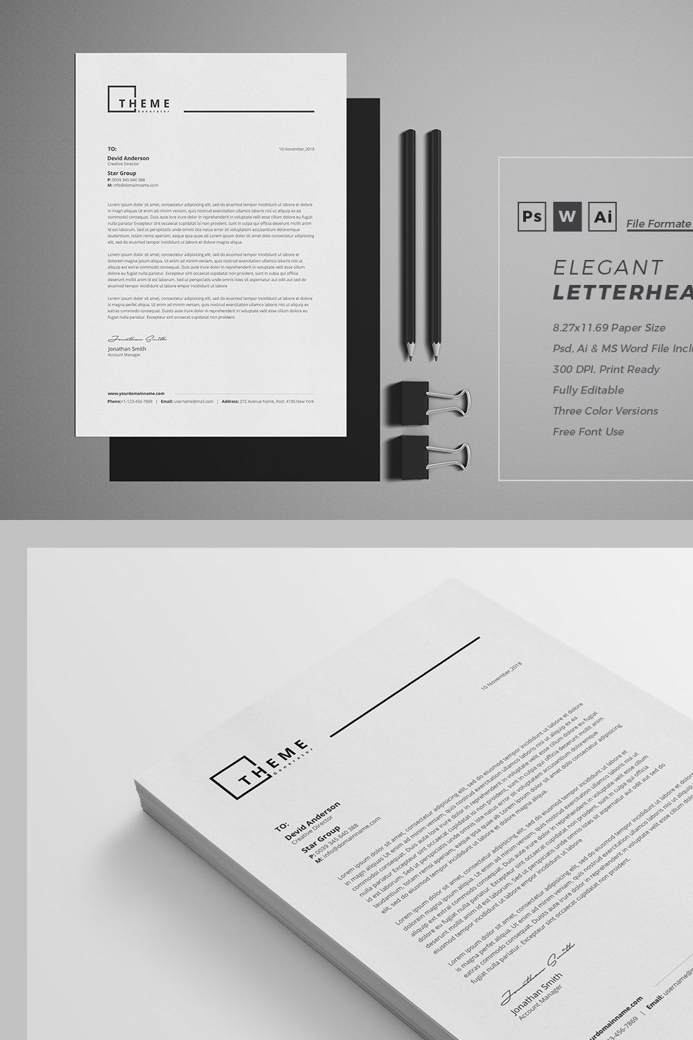 Letterhead pinterest preview image.