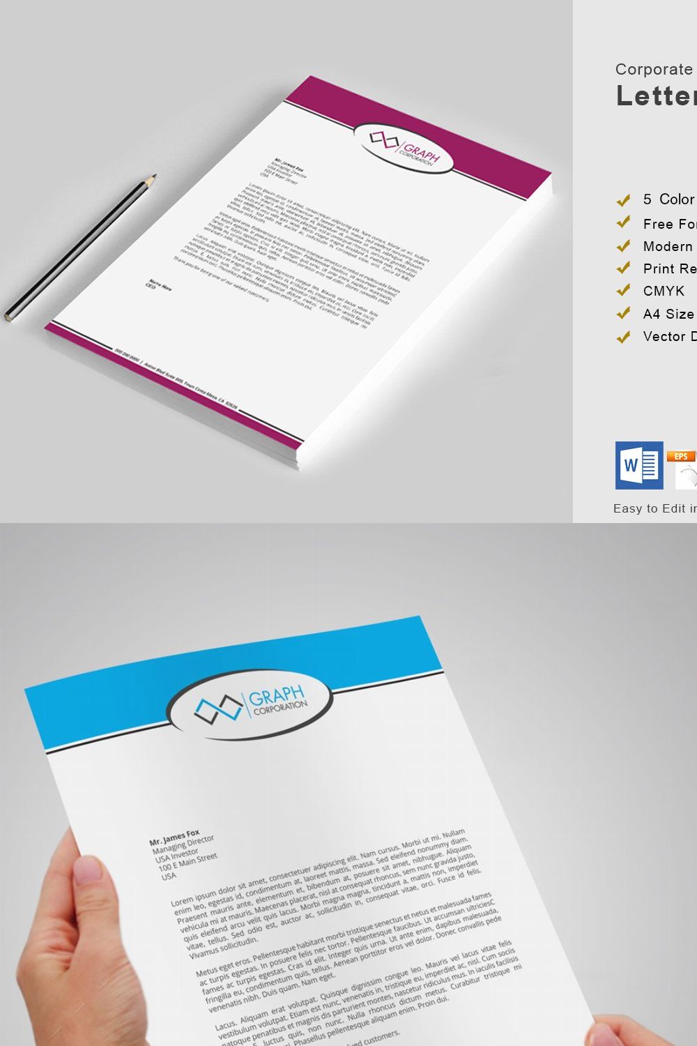 Letterhead pinterest preview image.