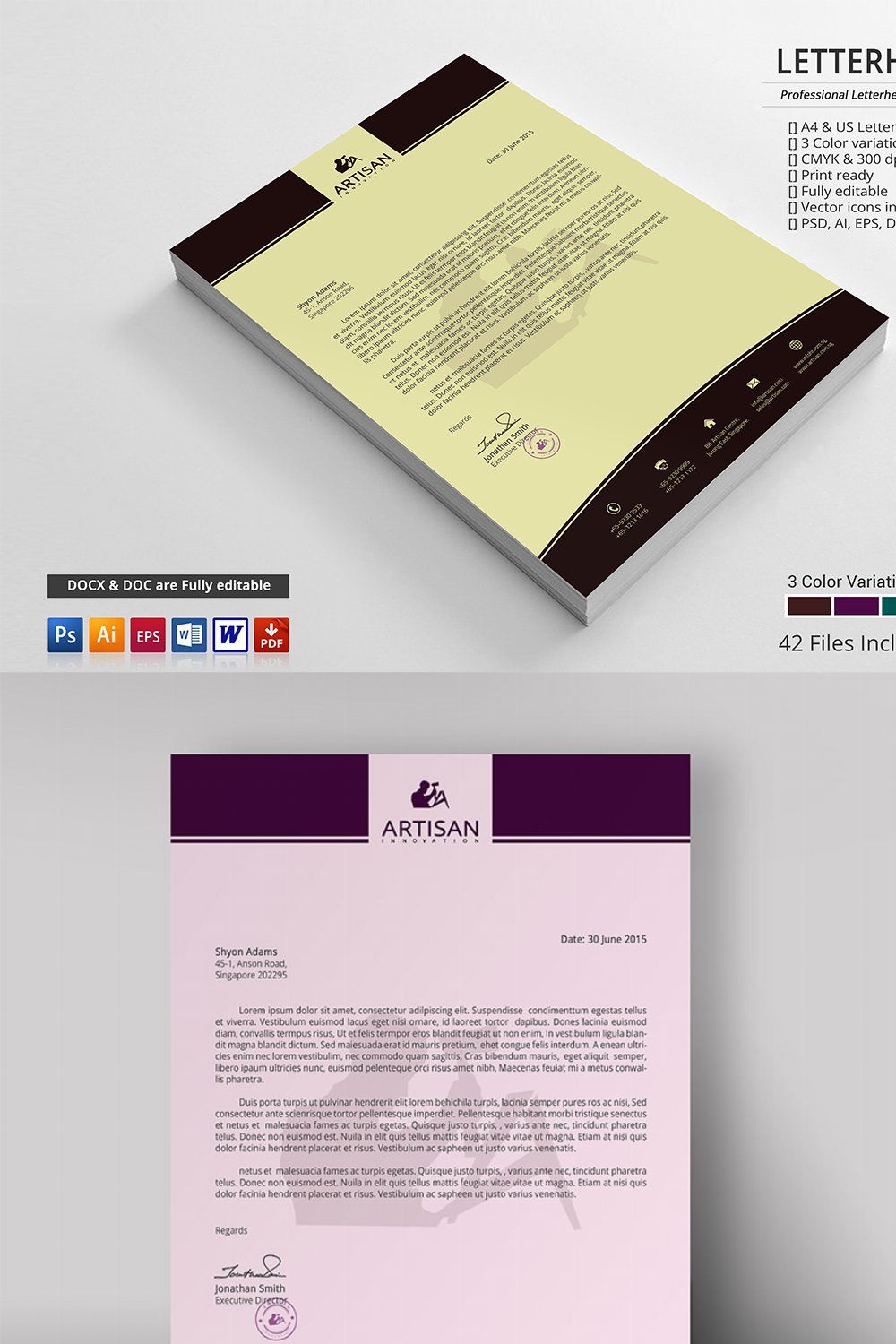 Letterhead pinterest preview image.