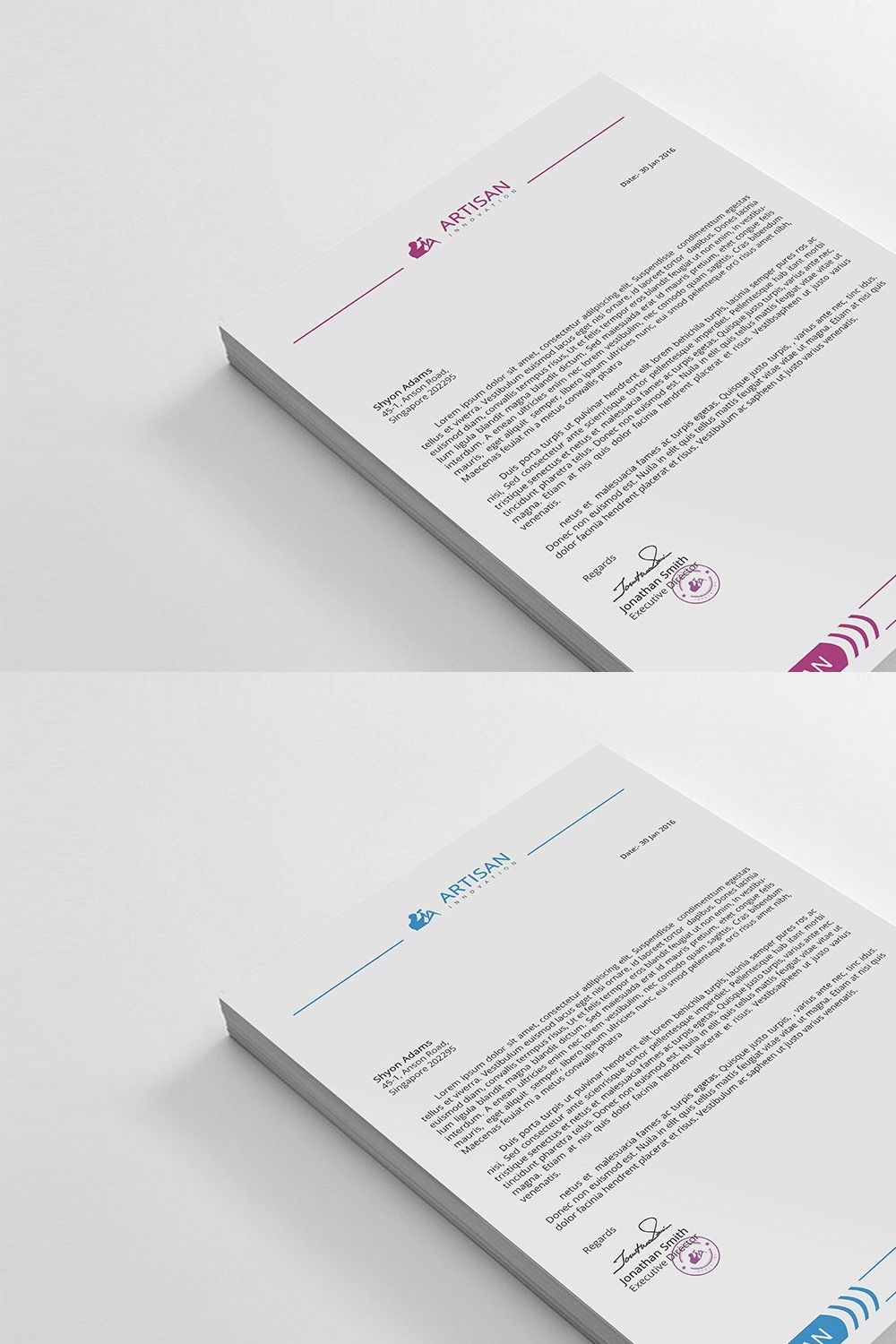 Letterhead pinterest preview image.