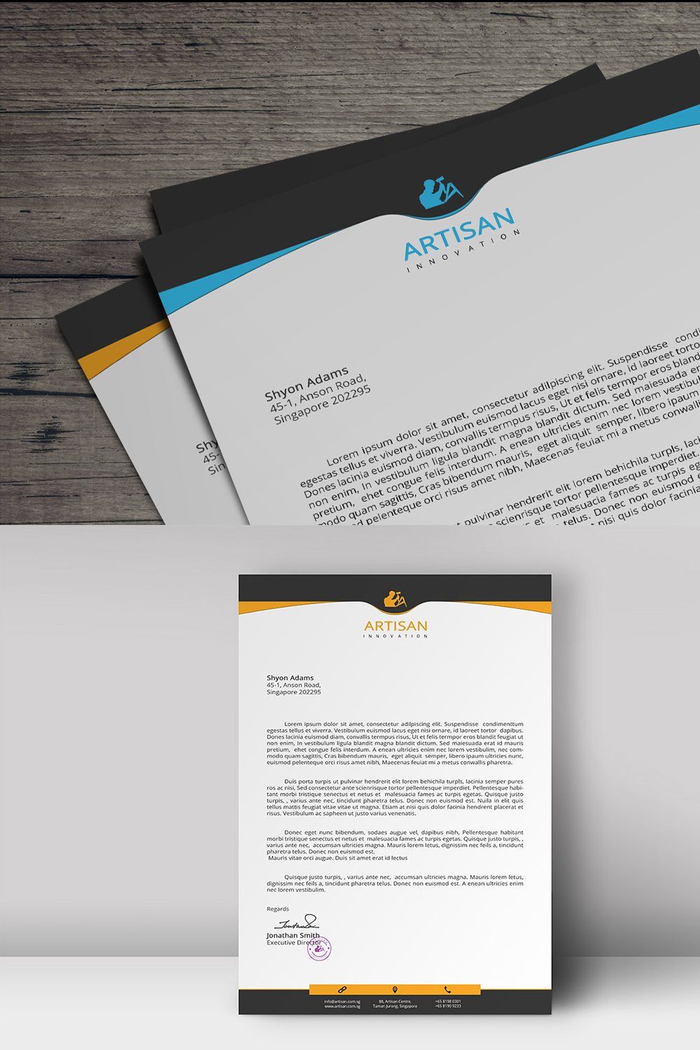 Letterhead pinterest preview image.