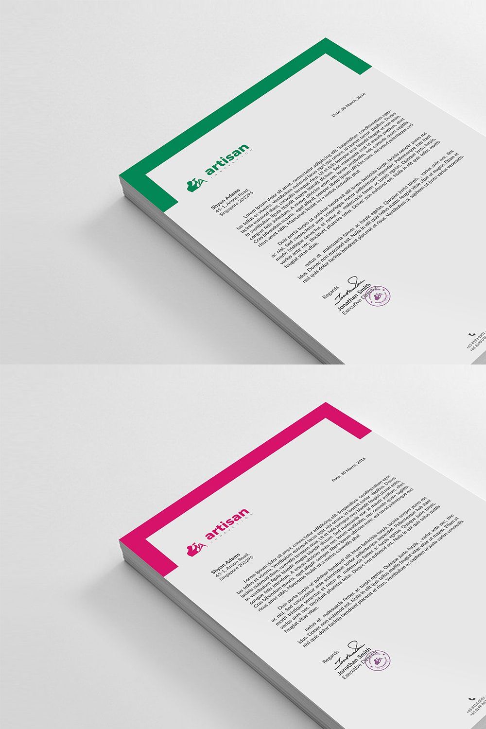 Letterhead pinterest preview image.