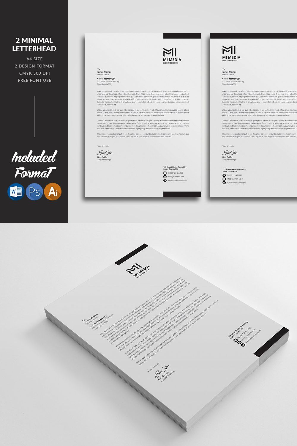 Letterhead pinterest preview image.