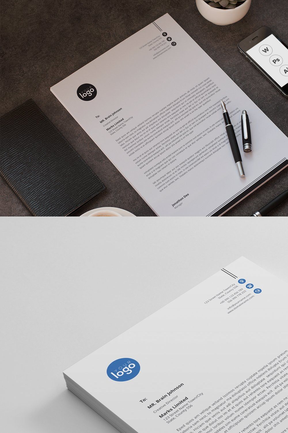 letterhead pinterest preview image.