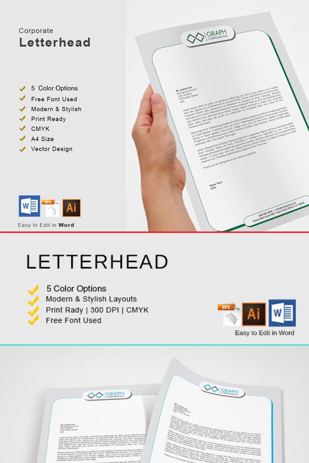 Letterhead pinterest preview image.