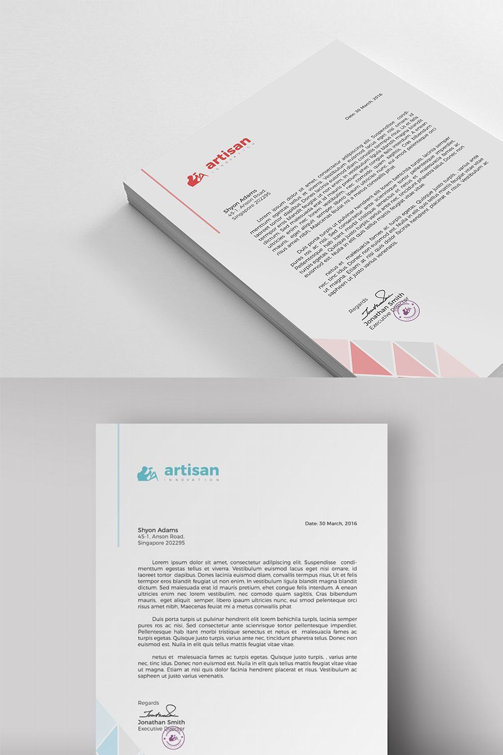 Letterhead pinterest preview image.