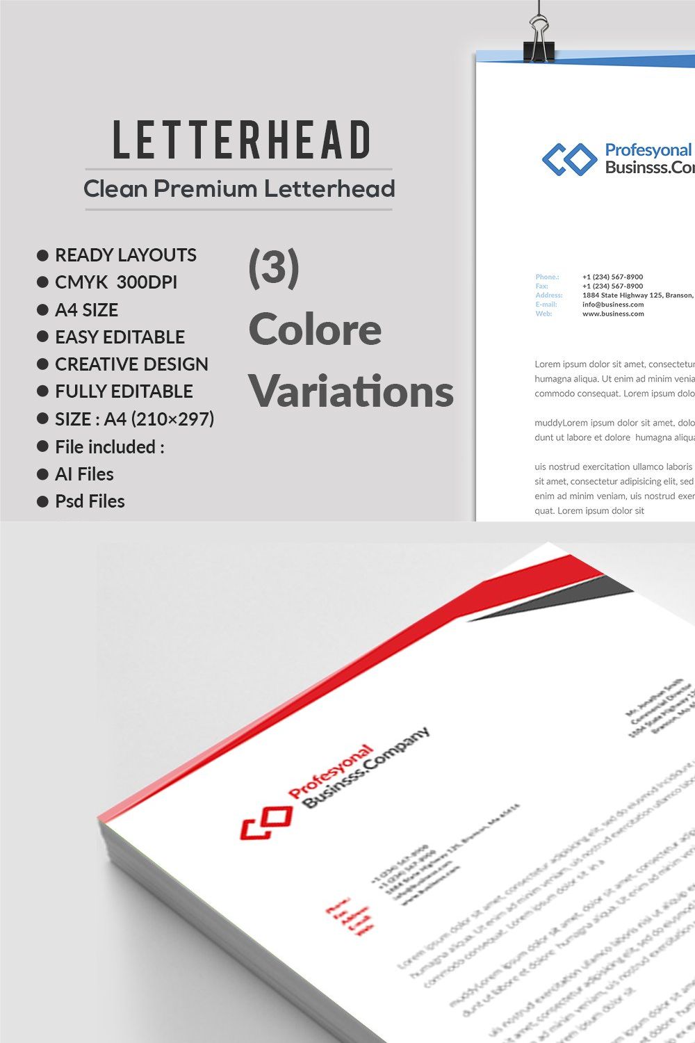 Letterhead pinterest preview image.