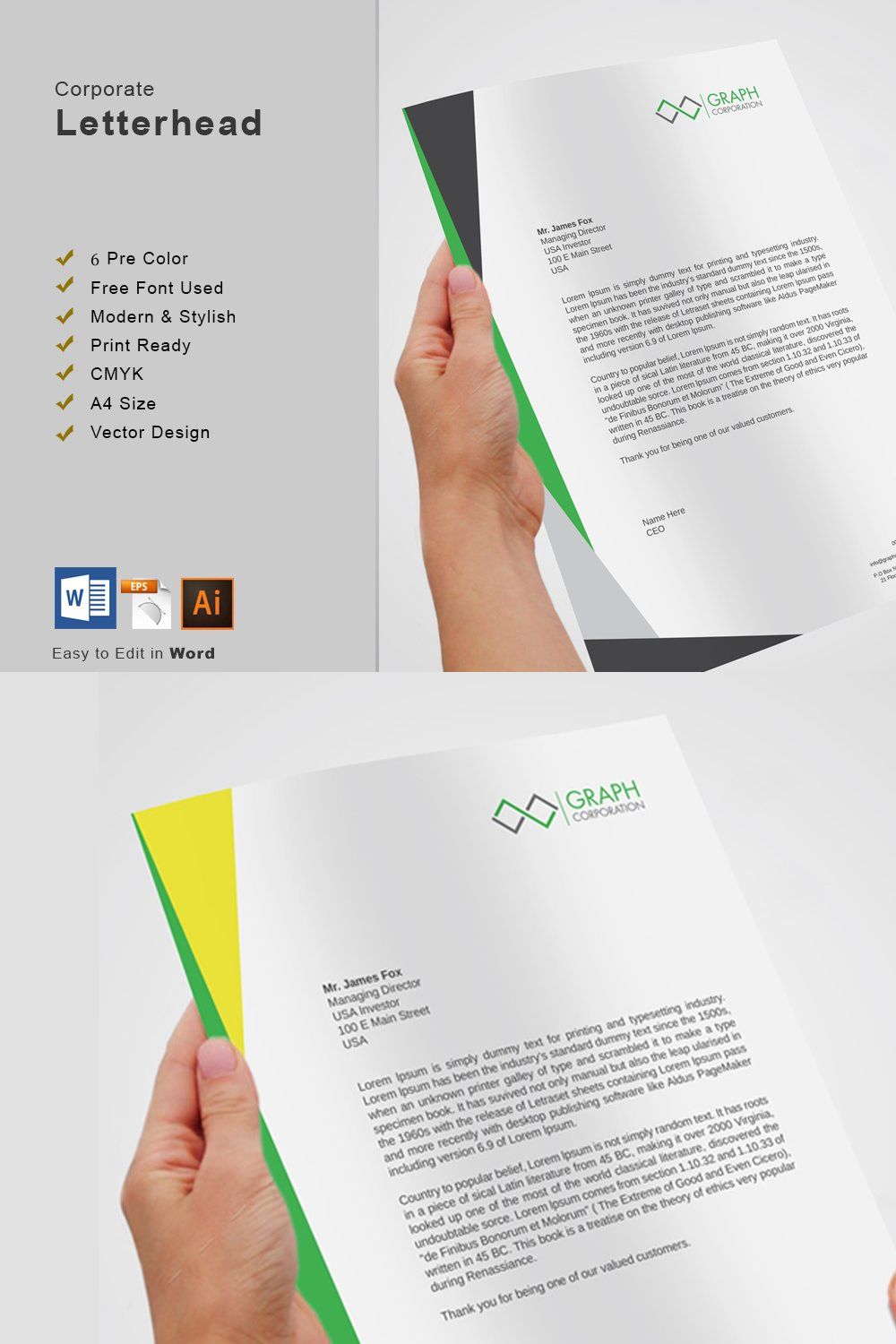 Letterhead pinterest preview image.