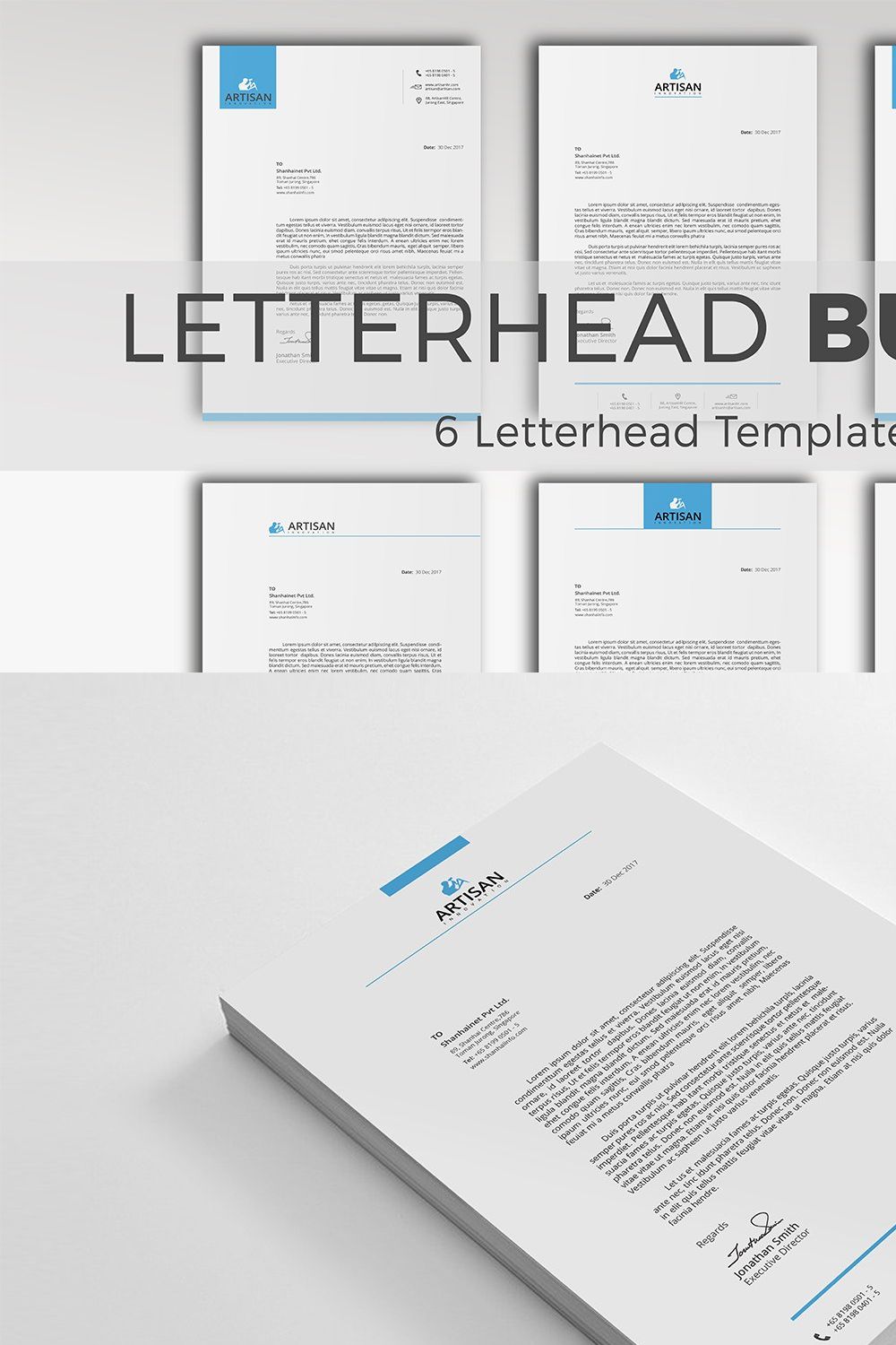 Letterhead Bundle pinterest preview image.