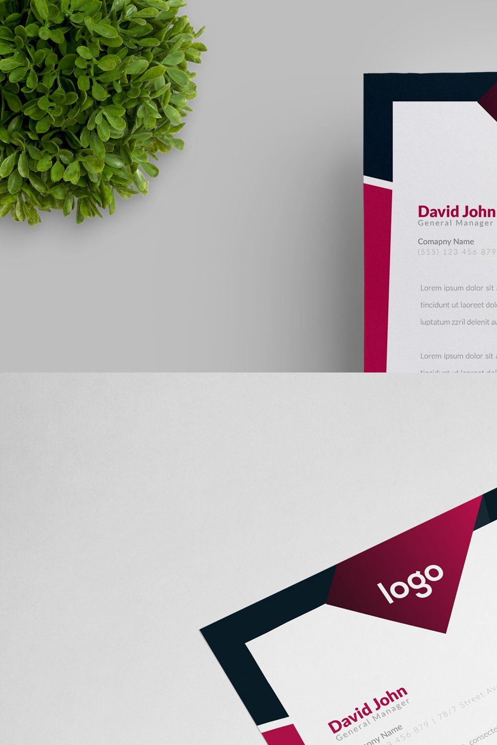 Letterhead Template pinterest preview image.