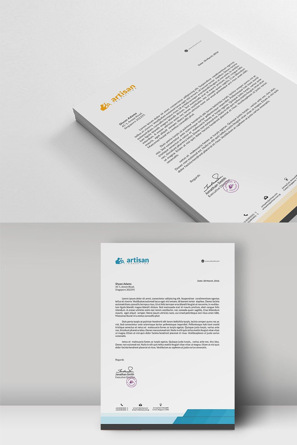 Letterhead Template pinterest preview image.