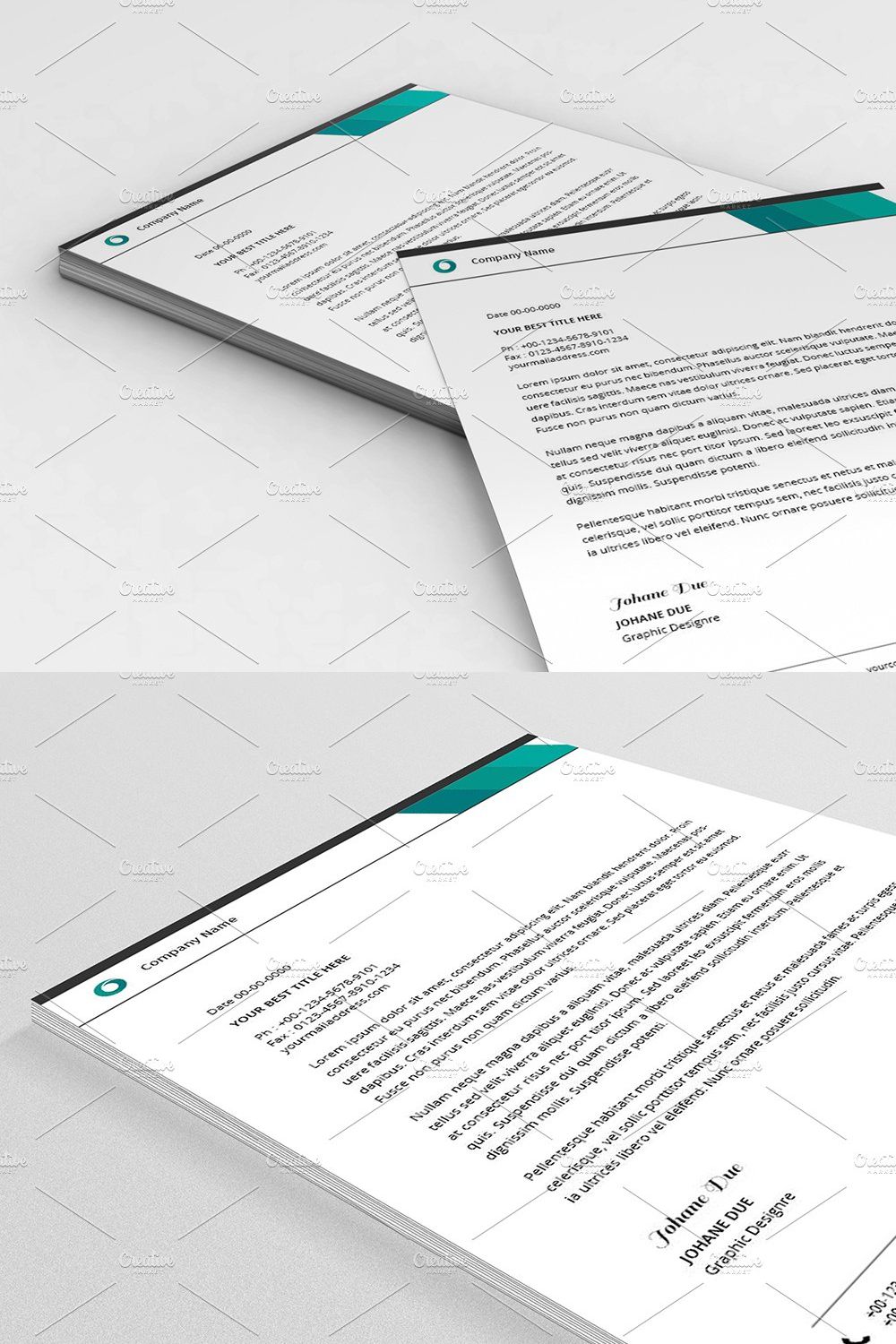 Letterhead Template-V16 pinterest preview image.