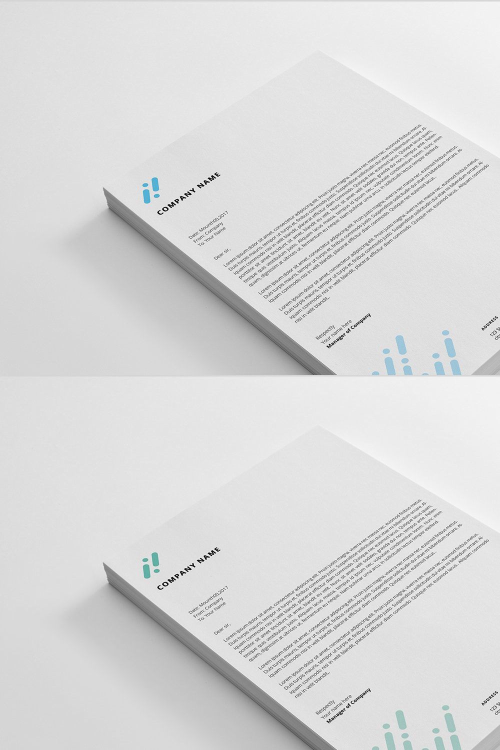 Letterhead Template V23 pinterest preview image.