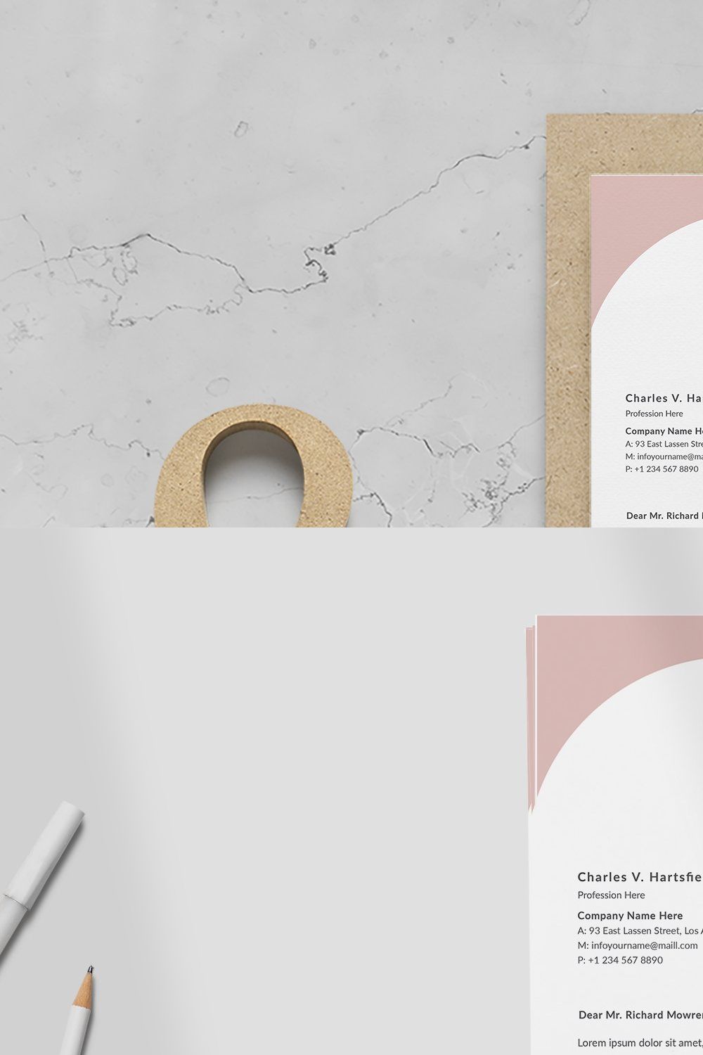 Letterhead Template Word pinterest preview image.