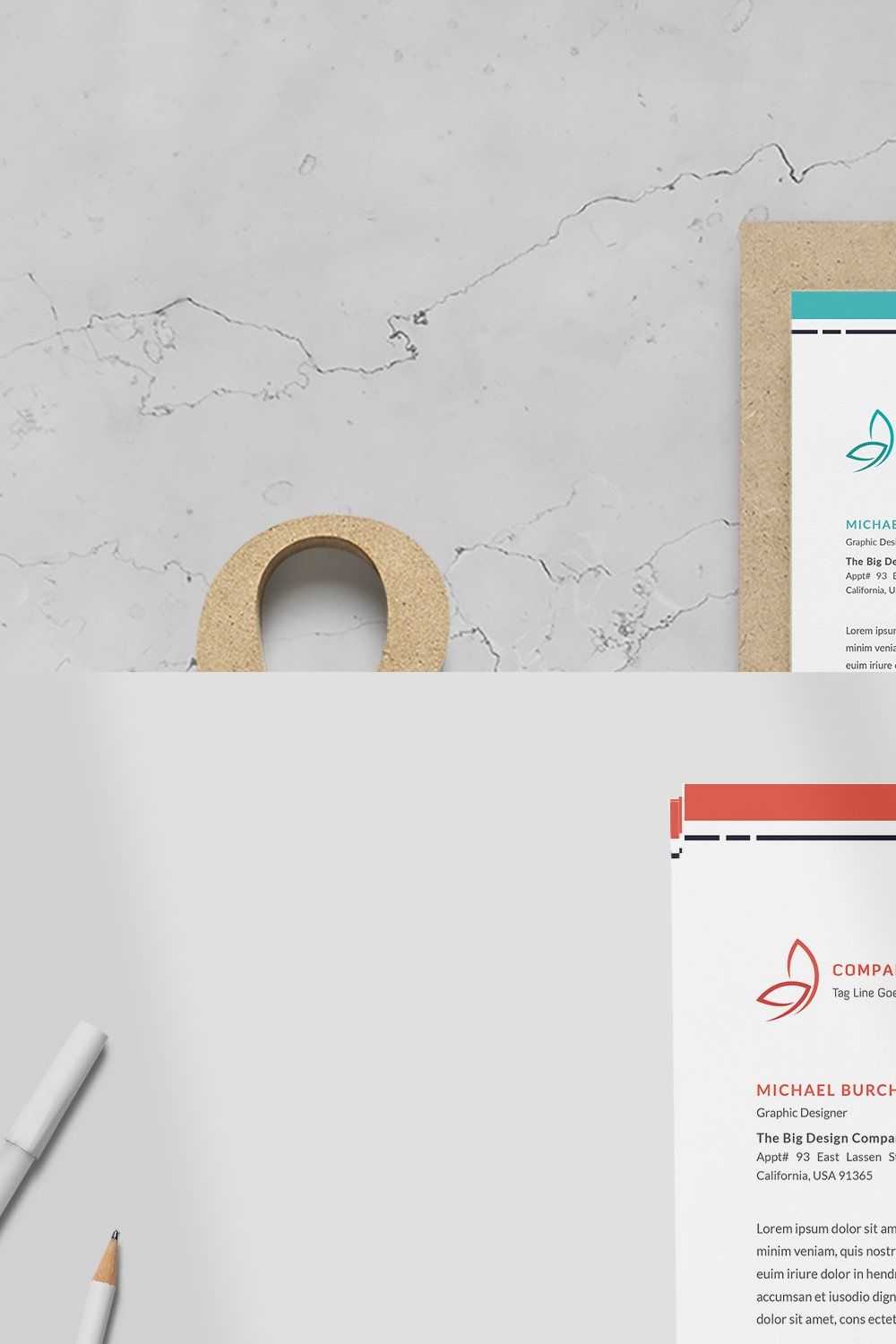 Letterhead Word pinterest preview image.