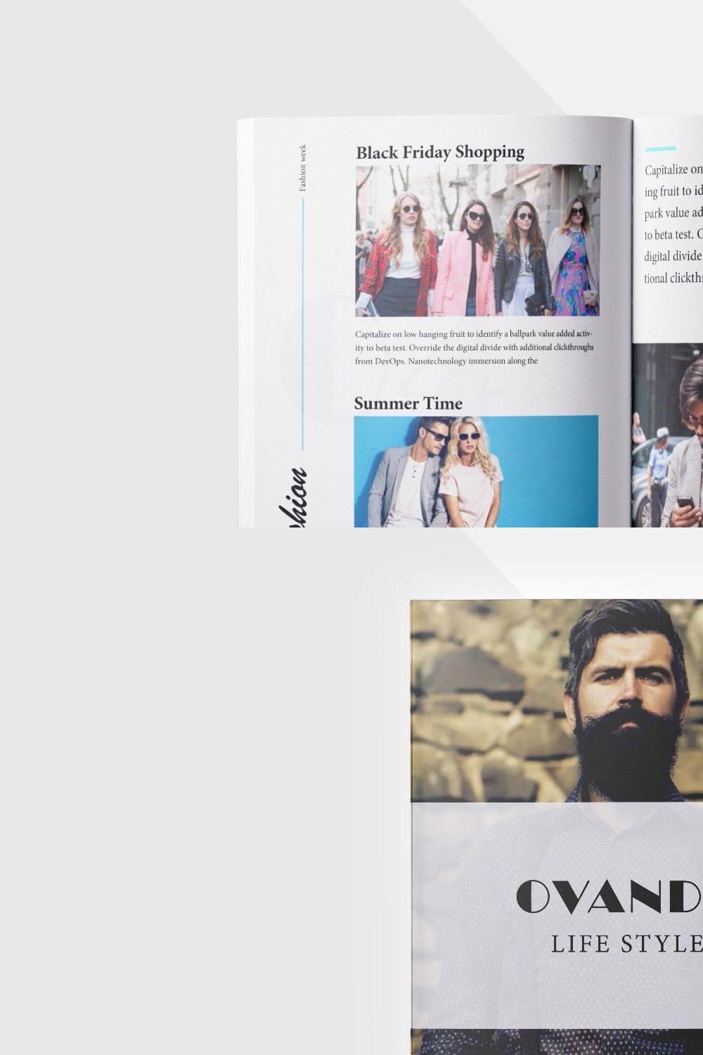 Lifestyle Magazine Lookbook Template pinterest preview image.