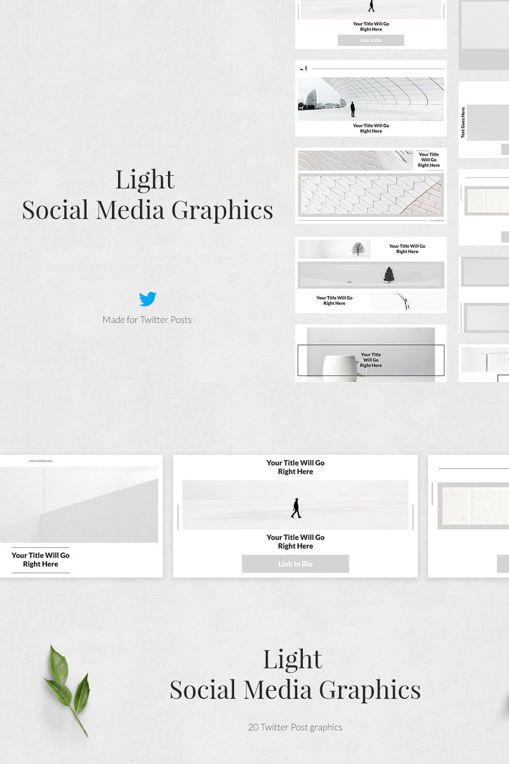 Light Twitter Posts pinterest preview image.