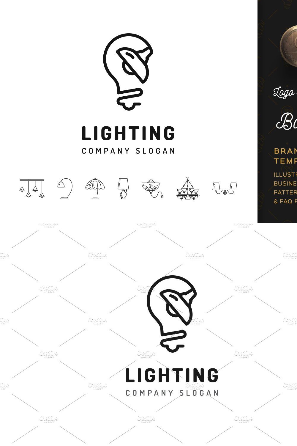 Lighting Logo & Branding Templates pinterest preview image.