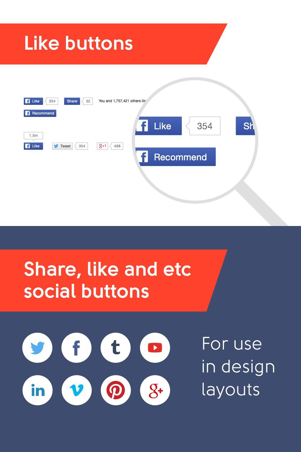 Like, Share and other social buttons pinterest preview image.