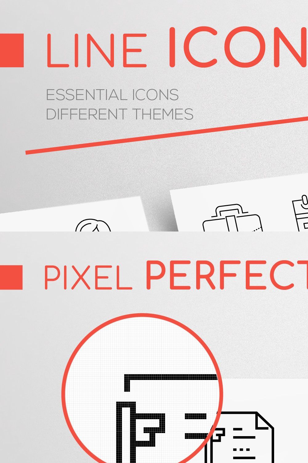 Line Design Icons Bundle pinterest preview image.