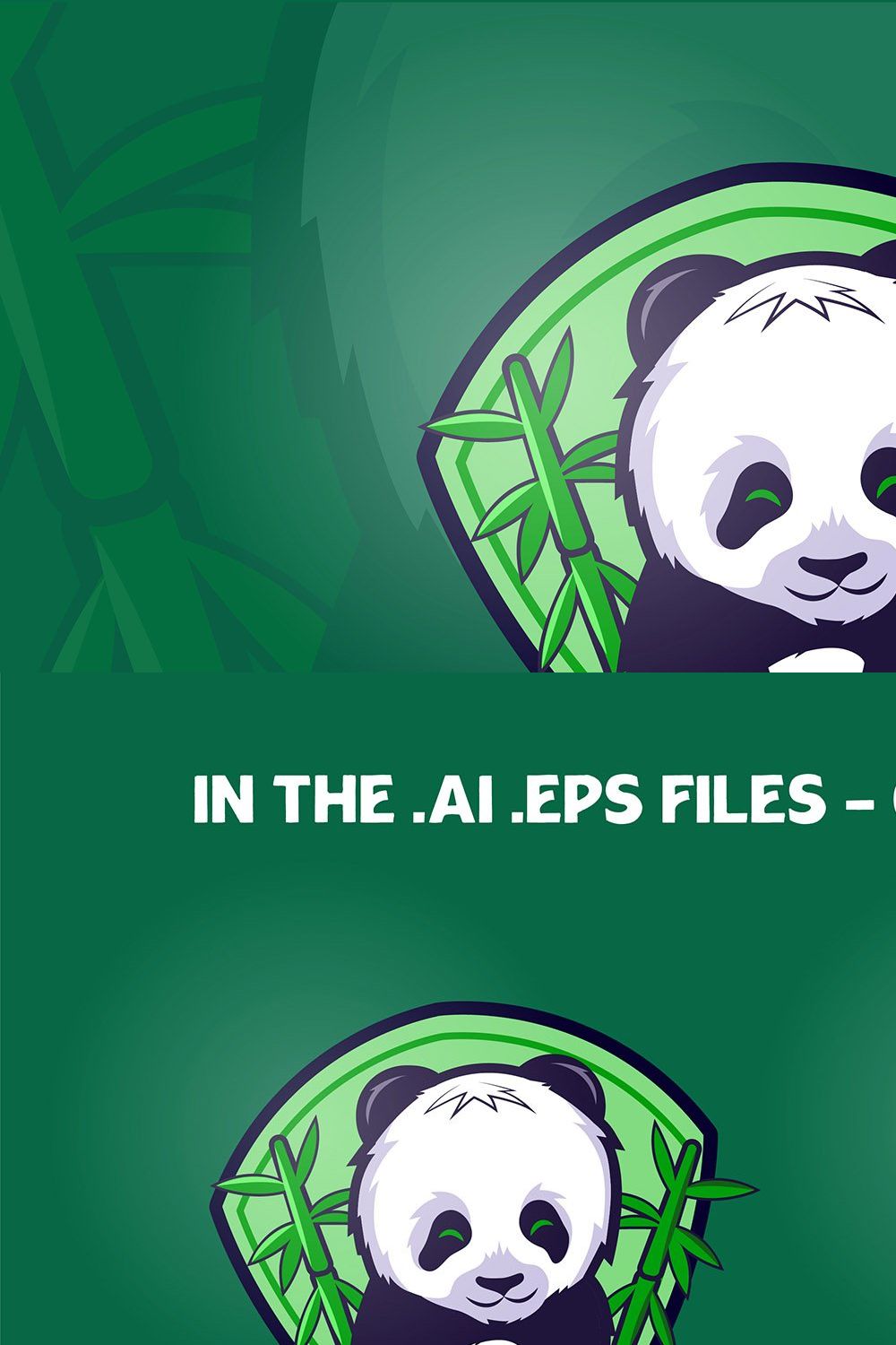 Little panda - mascot logo pinterest preview image.