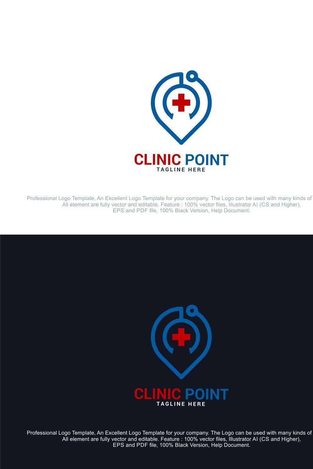 Local Clinic - Health Pin Logo pinterest preview image.