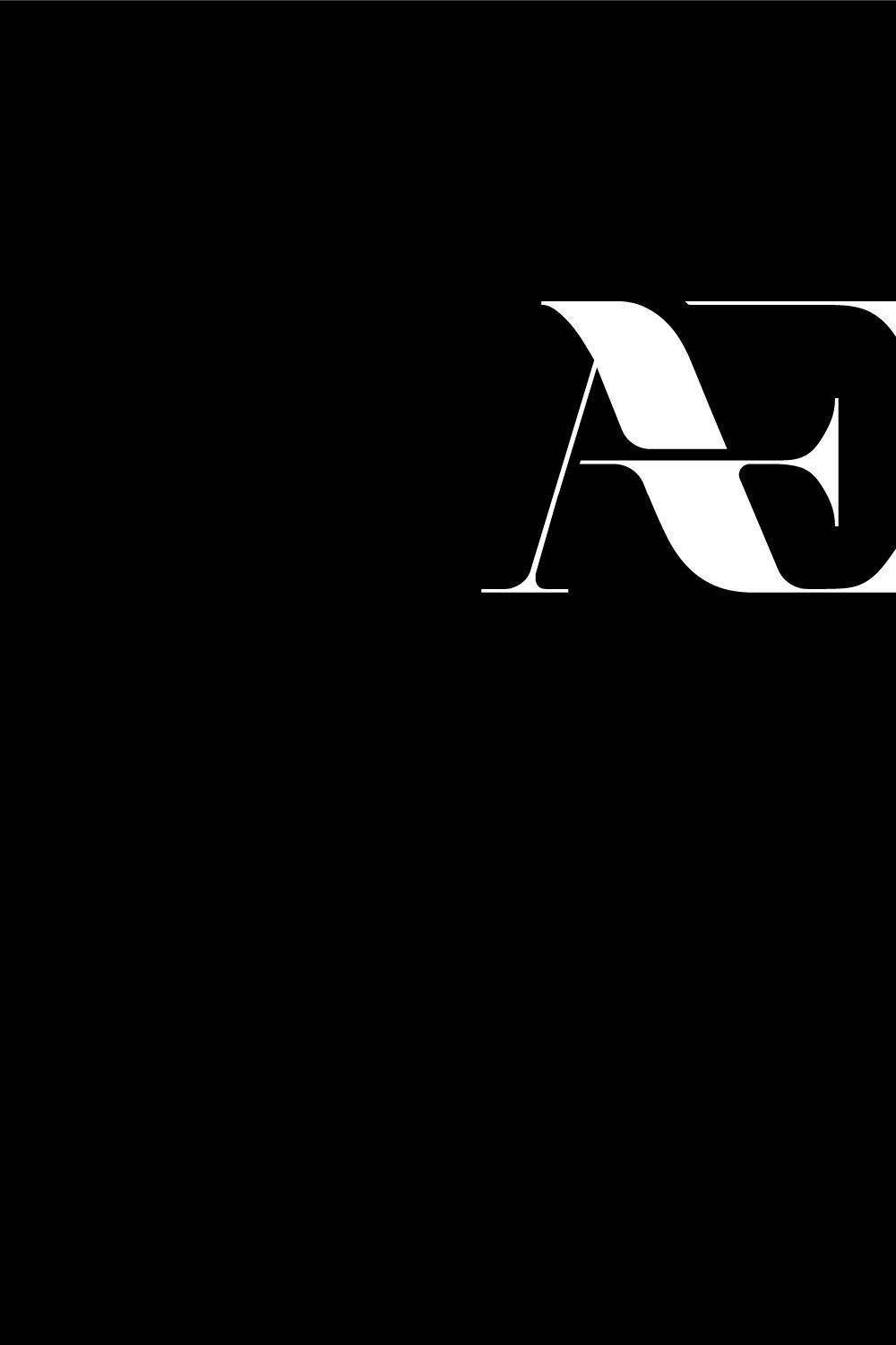 luxury black and white logo design. pinterest preview image.