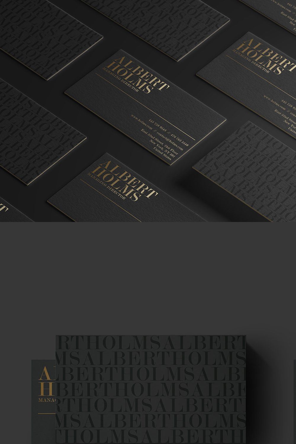 Luxury Black Business Card pinterest preview image.