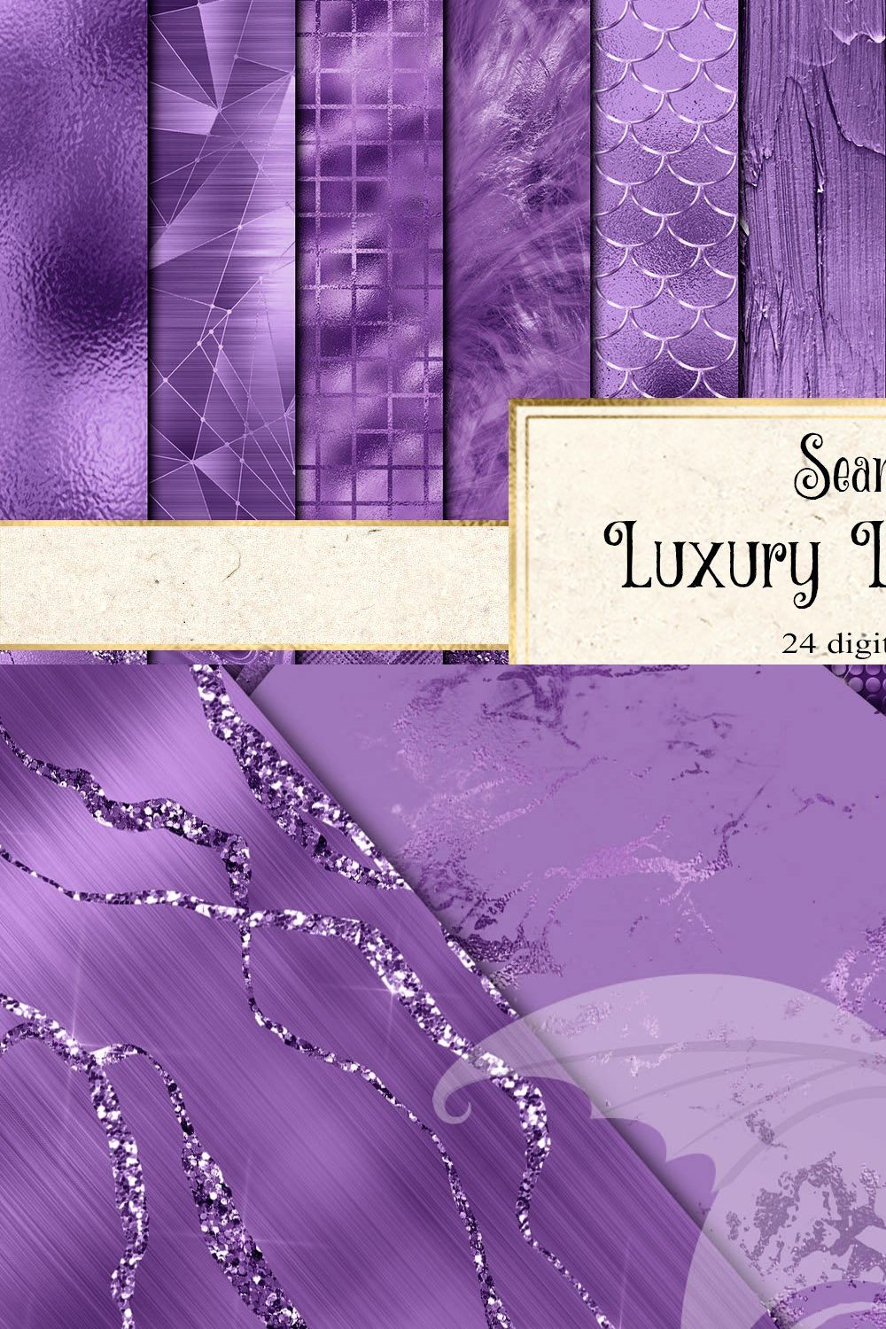 Luxury Lavender Textures pinterest preview image.
